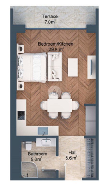 Satılır 1 otaqlı yeni tikili, 56.9 m², Sabunçu-4