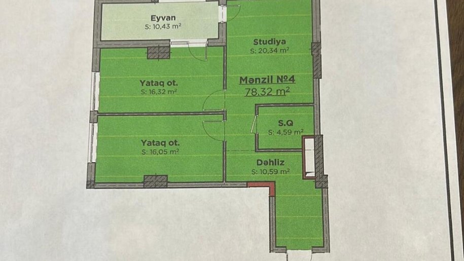 Satılır 3 otaqlı yeni tikili, 68 m², Elmlər Akademiyası m.-2