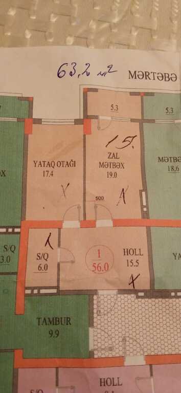 Satılır 1 otaqlı yeni tikili, 63 m², Nəriman Nərimanov m.-3