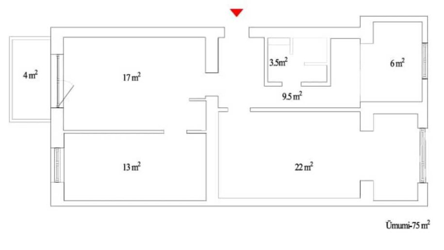 Satılır 3 otaqlı köhnə tikili, 75 m², Nəriman Nərimanov m.-14
