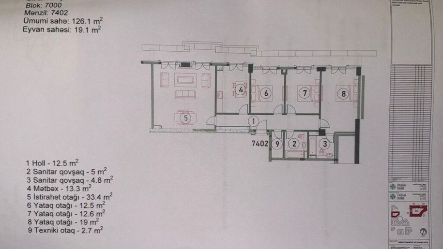 Satılır 4 otaqlı yeni tikili, 145 m², Xətai-3