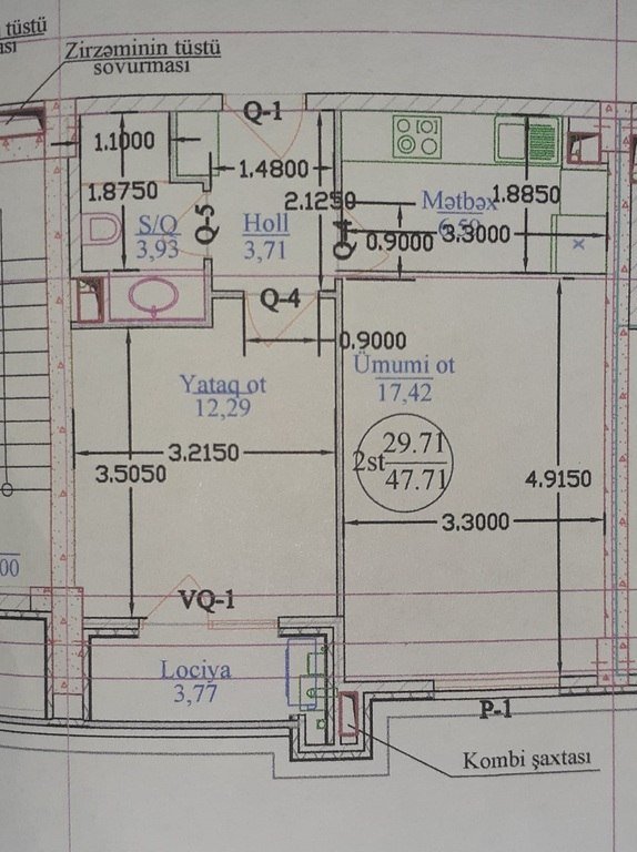 Kirayə verilir 2 otaqlı yeni tikili, 48 m², İnşaatçılar m.-14