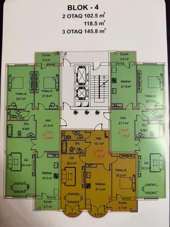 Satılır 3 otaqlı yeni tikili, 145.8 m², Nəsimi-2