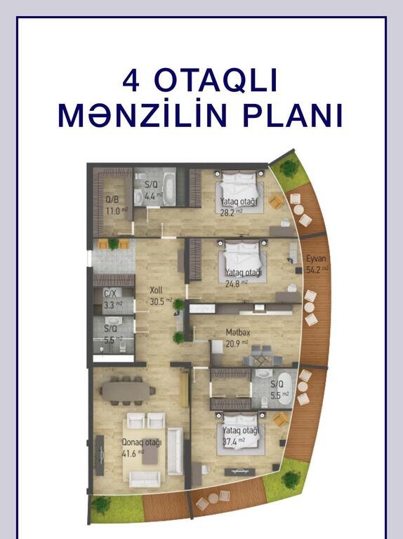 Satılır 4 otaqlı yeni tikili, 240 m², Yasamal-6