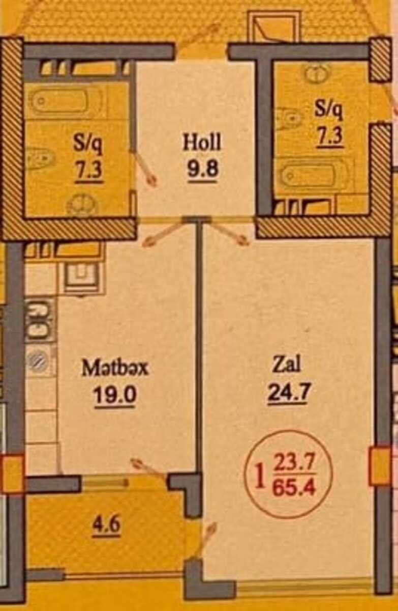 Satılır 2 otaqlı yeni tikili, 66 m², Suraxanı-2