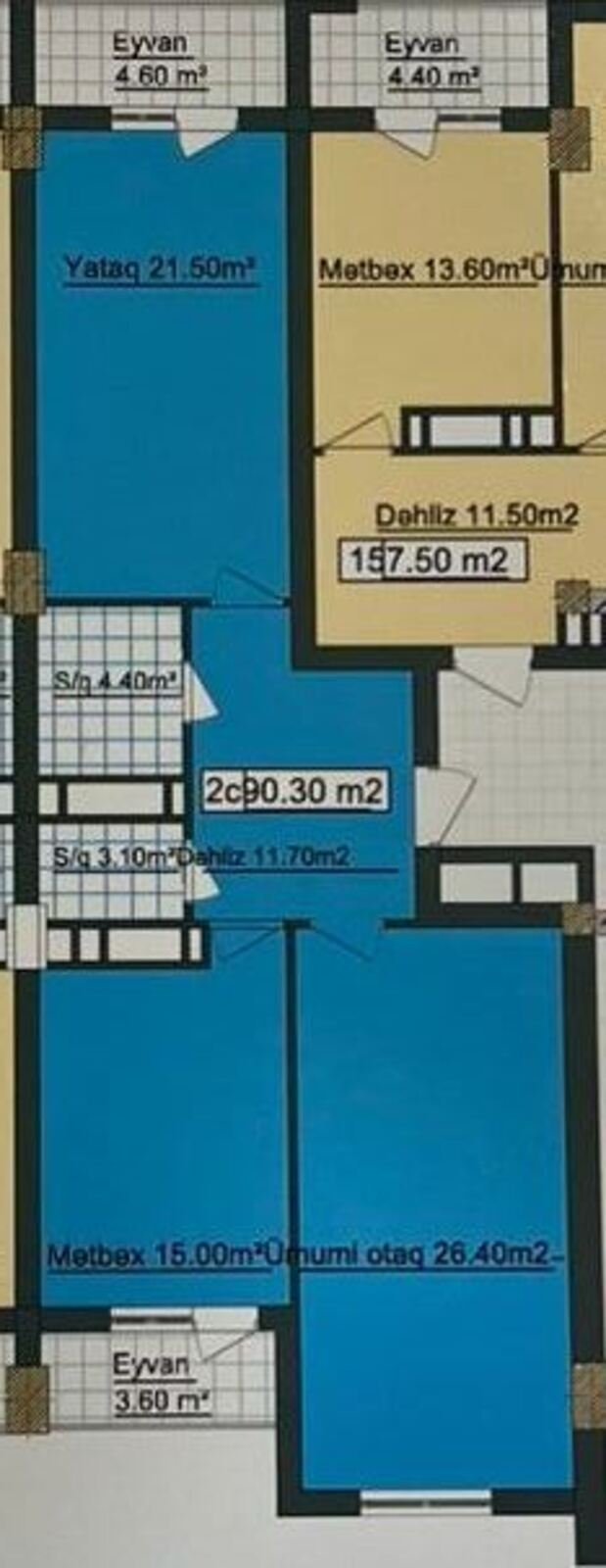 Satılır 2 otaqlı yeni tikili, 91 m², Azadlıq Prospekti m.-2