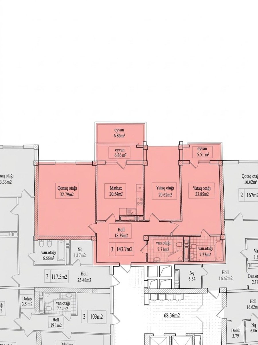 Satılır 3 otaqlı yeni tikili, 144 m², Nəriman Nərimanov m.-3